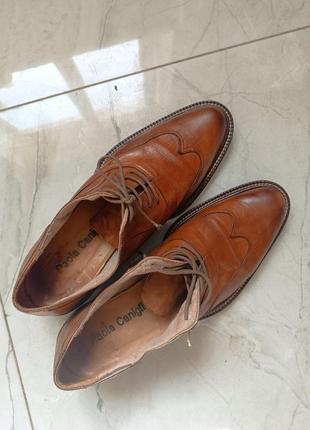 Кожаные коричневые туфли лоферы 38 р4 фото