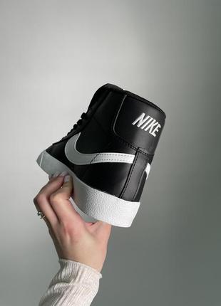 🙃знижка nike blazer high black/white жіночі чорні кросівки кеди еко шкіра демісезон весна осінь скидка черные кеды кроссовки6 фото