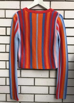 Смугастий вкорочений джемпер светр topshop8 фото