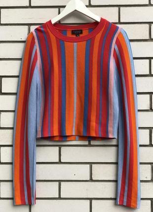 Укороченый полосатый джемпер свитер topshop7 фото