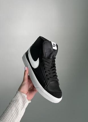 🙃знижка nike blazer high black/white жіночі чорні кросівки кеди еко шкіра демісезон весна осінь скидка черные кеды кроссовки3 фото