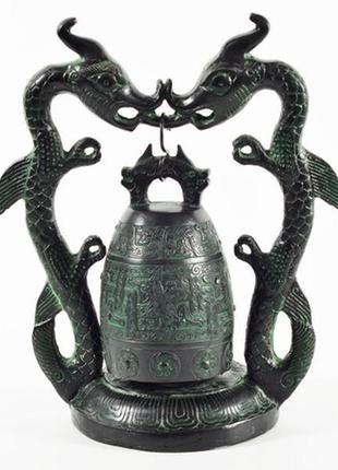 Бронзова статуетка дзвін дракони 25х21х12,5 см (16036)1 фото