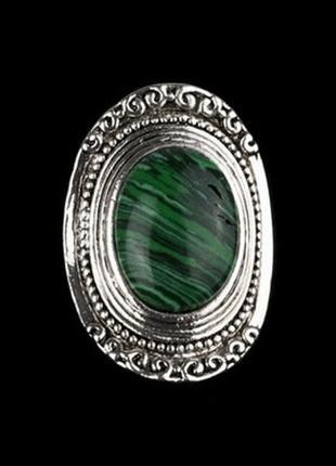Перстень шамбала малахіт метал free size зелений (22709)