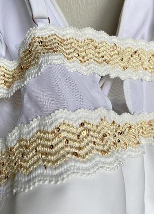 Купальник білий суцільний купальник плотний жіночий сплошний купальник r&i- s m8 фото