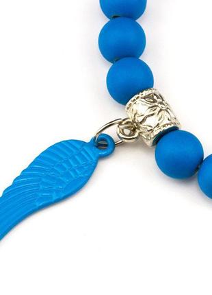Браслет olive підвіска крило ангела 6х6х2 см блакитний (25242)2 фото