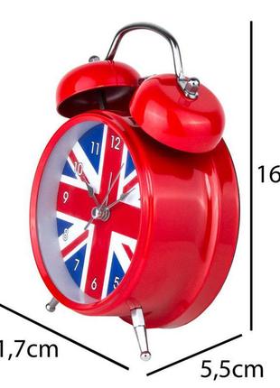 Годинник настільний з будильником моєн британський прапор тихи...4 фото