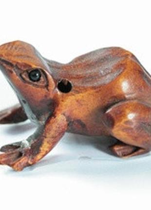 Нецке жаба міні темне дерево 2х1,5х1,5 см червоно-коричневий (...1 фото