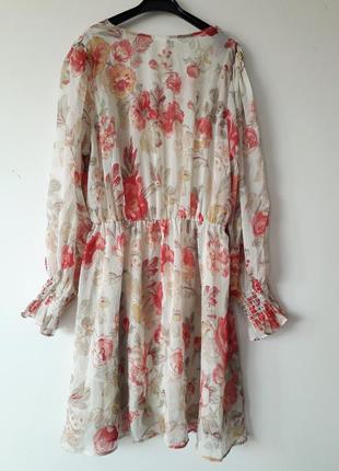 Нежное шифоновое платье сукня цветочный принт розы h&m8 фото