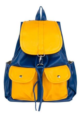 Рюкзак міський україна backpack синій+жовтий 35x37x13,5 див. (...
