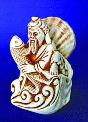 Статуетка нецке, бог моря ракушка netsuke гіпс 4.8x3.8x3.5 см ...