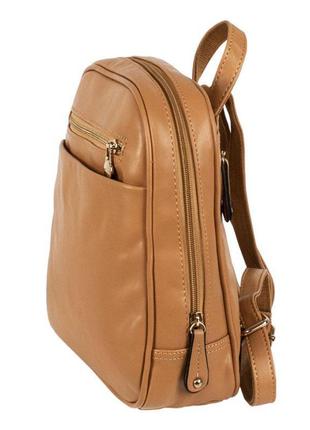 Рюкзак міський backpack peel-pat 25х22х8 см коричневий світлий...2 фото