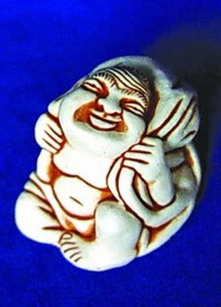 Статуетка нецке футэн netsuke гіпс 4.1x3x3 см натуральний (00683)