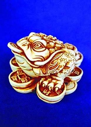 Статуетка нецке трехлапая жаба netsuke гіпс 8x6.2x3.7 см натур...