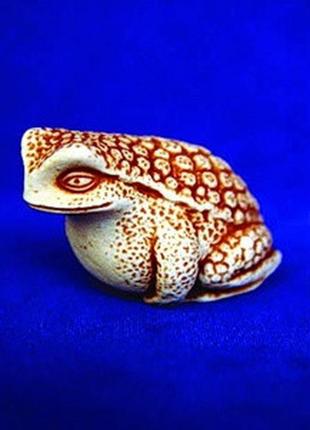 Статуетка нецке жаба netsuke гіпс 3.7x2.5x2.4 см натуральний (...