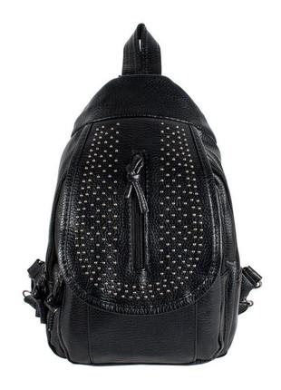 Рюкзак міський backpack міні кожзам 30х18х7,5 см чорний (22012)