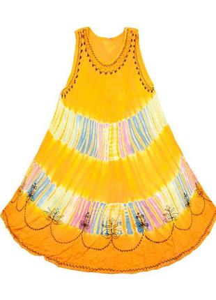 Плаття літнє karma віскоза вишивка вільний розмір помаранчевий...
