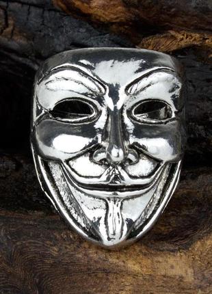 Перстень win маска гая фокса guy fawkes mask розмір 21 сталеви...2 фото
