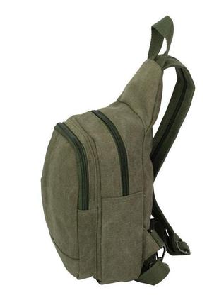 Рюкзак полотняний hikeup canto 32x19x10 см хакі зелений (20927)2 фото