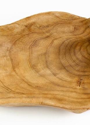 Тарілка дерев'яна фігурна верба ручна робота 19х14х4 см натура...3 фото