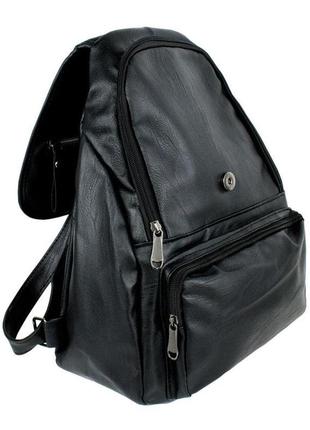 Рюкзак міський backpack middle кожзам 37x26x11 см чорний (22017)3 фото