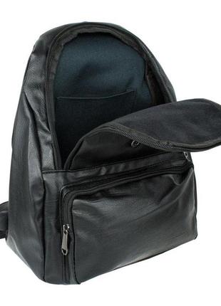 Рюкзак міський backpack middle кожзам 37x26x11 см чорний (22017)5 фото