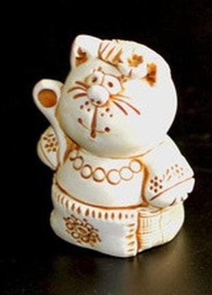 Статуетка кішка у вишиванці netsuke charm гіпс 7,5х6х5 см (17035)