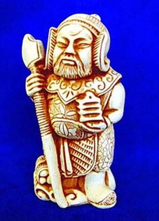 Статуетка нецке бисямонтэн з алебардою netsuke гіпс 8x4.2x3.2 ...