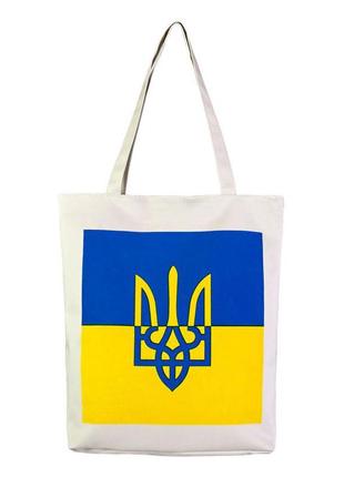 Сумка ап-зіп графіко прапор україни 40х38х10 см білий синій жо...
