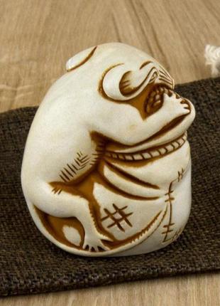 Статуетка щур на мішку netsuke charm гіпс 5.2x4.5x4.2 см (00752)4 фото