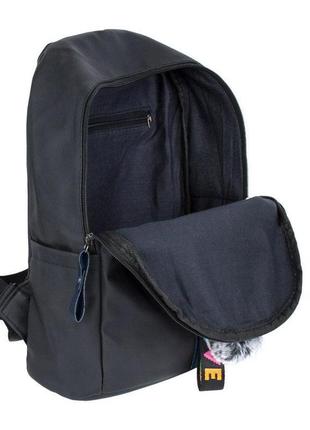 Рюкзак міський backpack zip 31х26х12,5 см, чорний з синім (22476)5 фото