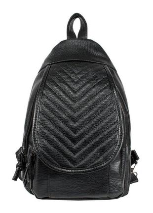 Рюкзак городской backpack mini кожзам 30х18х7,5 см чёрный (22014)