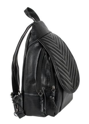 Рюкзак городской backpack mini кожзам 30х18х7,5 см чёрный (22014)2 фото