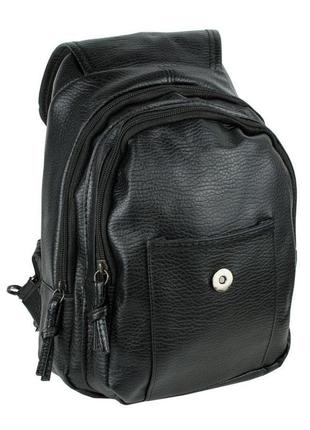 Рюкзак городской backpack mini кожзам 30х18х7,5 см чёрный (22014)3 фото