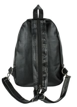 Рюкзак городской backpack mini кожзам 30х18х7,5 см чёрный (22014)4 фото