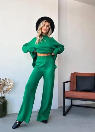 Костюм с брюками зеленого цвета 💚3 фото