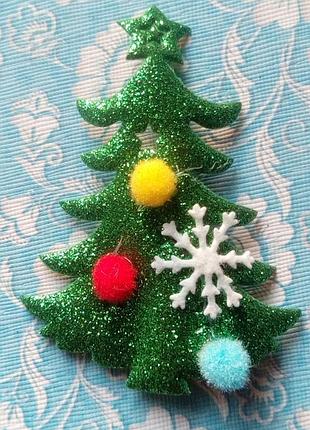 Патч ялинка глітером з декором