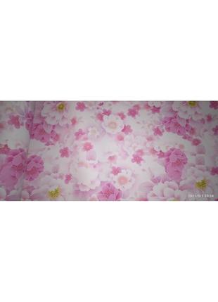 Екокожа матова з принтом, 19*30 см, рожеві квіти