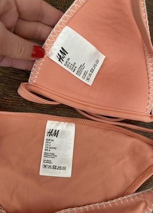 Купальник с вышивкой персиковый купальник с чашечками h&amp;m раздельный купальник3 фото