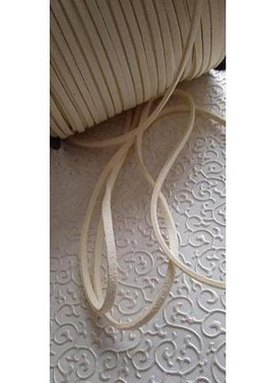 Шнур декоративний замшевий, 3 мм, молочний