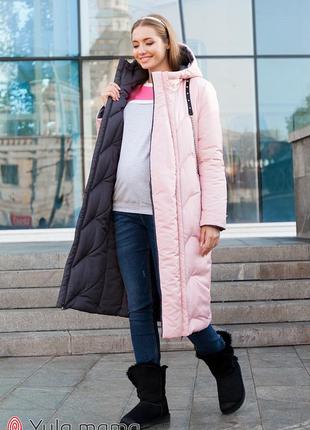 Двухстороннее зимнее пальто для беременных