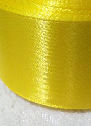 Стрічка атласна 4 см, жовтий