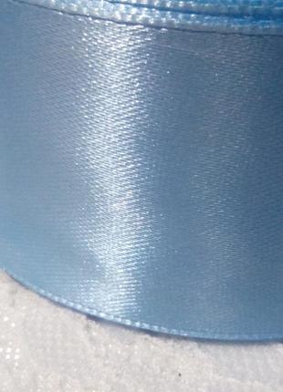 Стрічка атласна 4 см, світло-блакитний