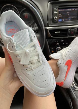 Nike air force 1 low jester white orange білі неонові жовтогарячі3 фото