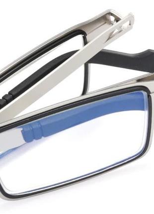 Очки складные для чтения нержавеющая сталь в пластиковом футляре+4 фото