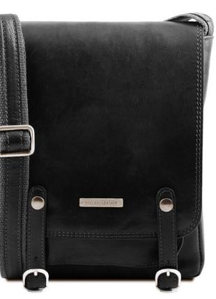 Сумка через плечо кожаная roby tuscany tl141406 (италия) (черный)