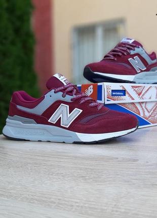 Кроссовки мужские new balance 997 h бордовые (нью баланс, кросівки)