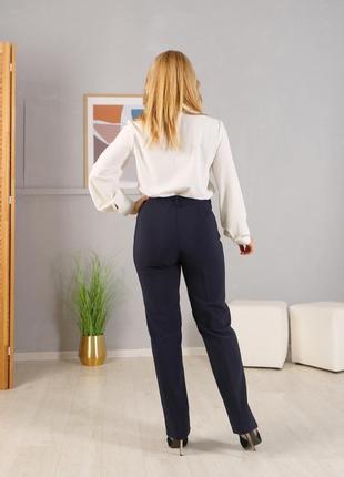 Жіночі теплі брюки ребекка сині великих розмірів4 фото
