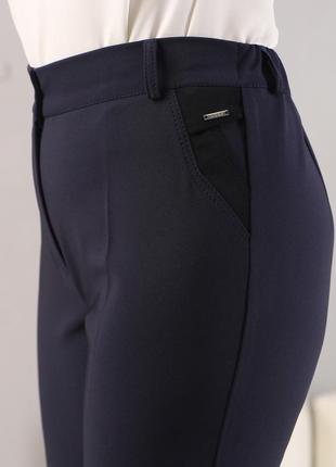 Жіночі теплі брюки ребекка сині великих розмірів9 фото