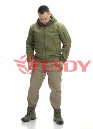 Куртка esdy softshell софтшел, тактична 01. олива10 фото