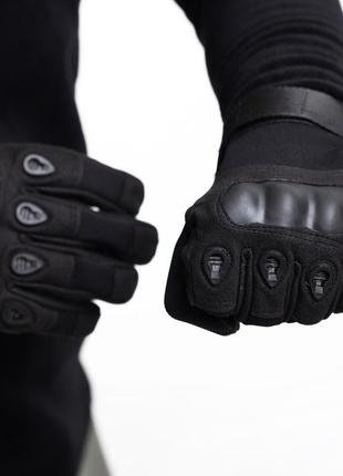 Тактичні рукавички oklai чорні довгопалі2 фото